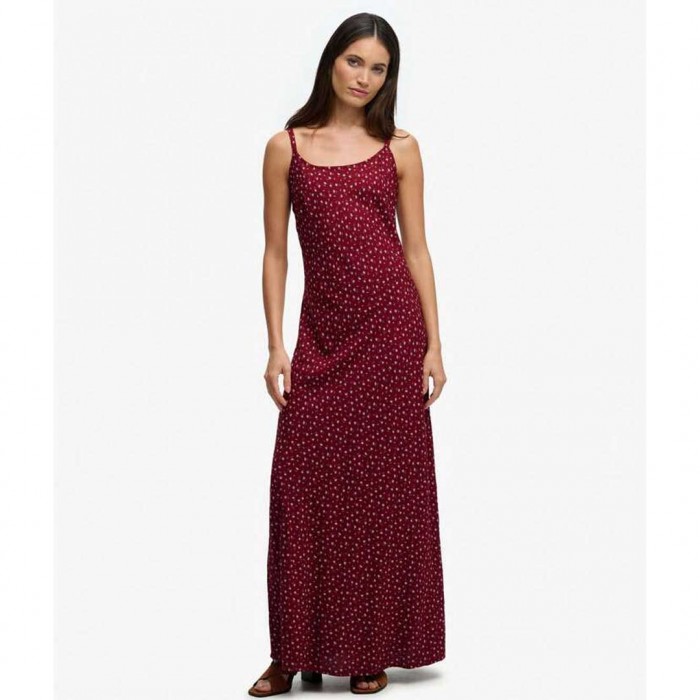 SUPERDRY Printed Cami Maxi BORDO