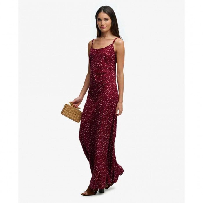 SUPERDRY Printed Cami Maxi BORDO