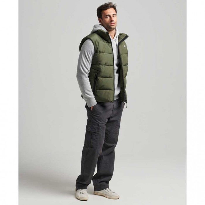 SUPERDRY Non Hooded Sports Puffer Gilet GREEN