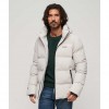 SUPERDRY Hooded Boxy Puffer Jacket LIGHT GREY