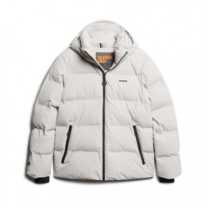 SUPERDRY Hooded Boxy Puffer Jacket LIGHT GREY