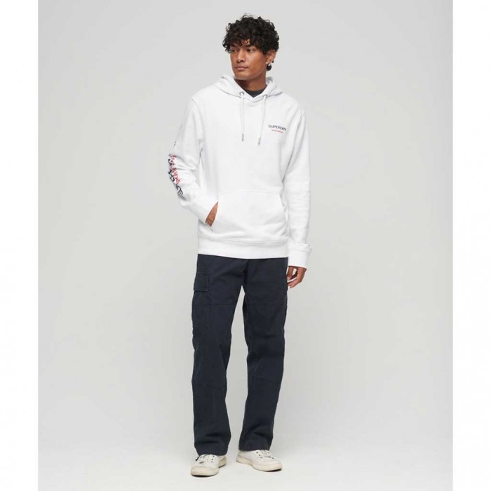 SUPERDRY Sportswear Logo Loose Hoodie WHITE