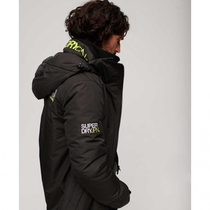 SUPERDRY Hooded Yachter Windbreaker Jacket BLACK