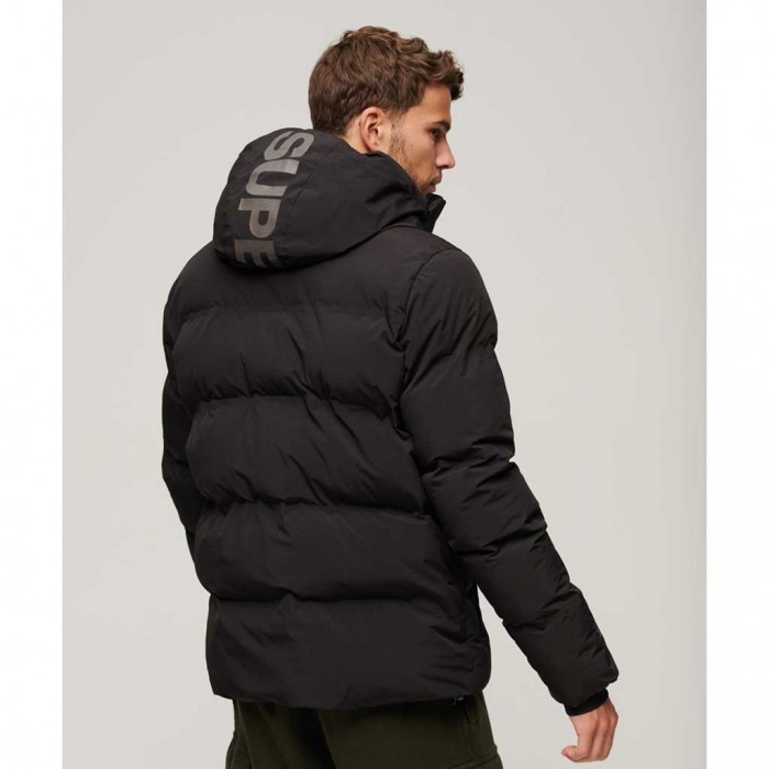 SUPERDRY Hooded Boxy Puffer Jacket BLACK