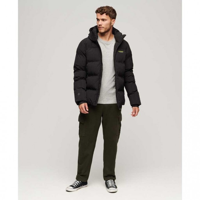 SUPERDRY Hooded Boxy Puffer Jacket BLACK