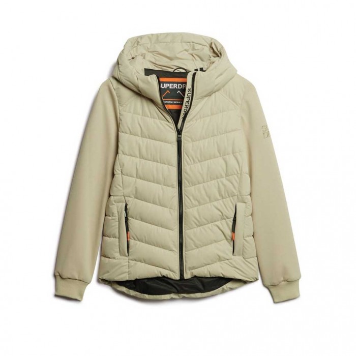 SUPERDRY Hooded Storm Hybrid Padded Jacket BEIGE