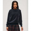 SUPERDRY Velour Graphic Boxy Crew Sweatshirt DARK BLUE