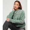 SUPERDRY Velour Graphic Boxy Crew Sweatshirt GREEN