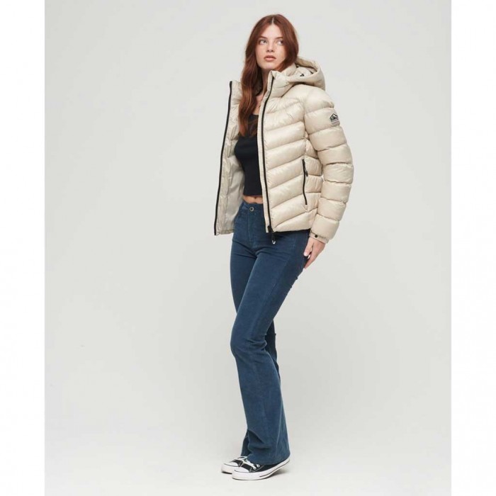 SUPERDRY Hooded Fuji Padded Jacket BEIGE