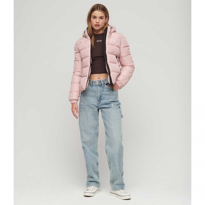 SUPERDRY Hooded Spirit Sports Puffer Jacket PINK