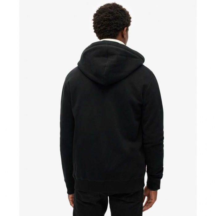 SUPERDRY Essential Logo Zip Hoodie BLACK