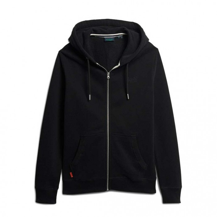 SUPERDRY Essential Logo Zip Hoodie BLACK