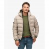 SUPERDRY Hooded Tweed Sports Puffer Jacket BEIGE