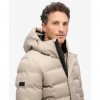 SUPERDRY Hooded Tweed Sports Puffer Jacket BEIGE