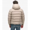 SUPERDRY Hooded Tweed Sports Puffer Jacket BEIGE