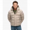 SUPERDRY Hooded Tweed Sports Puffer Jacket BEIGE