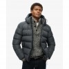 SUPERDRY Hooded Sports Puffer Jacket EBONY