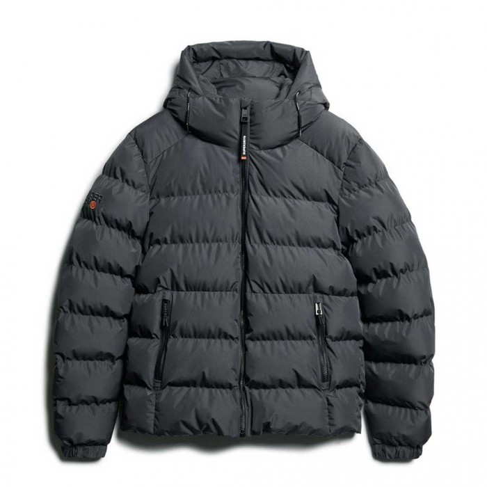 SUPERDRY Hooded Sports Puffer Jacket EBONY