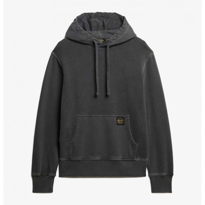 SUPERDRY Contrast Stitch Relaxed Hoodie WASHED BLACK