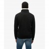 SUPERDRY Mens Essential Logo Henley Half Zip Sweatshirt Black