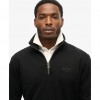 SUPERDRY Mens Essential Logo Henley Half Zip Sweatshirt Black