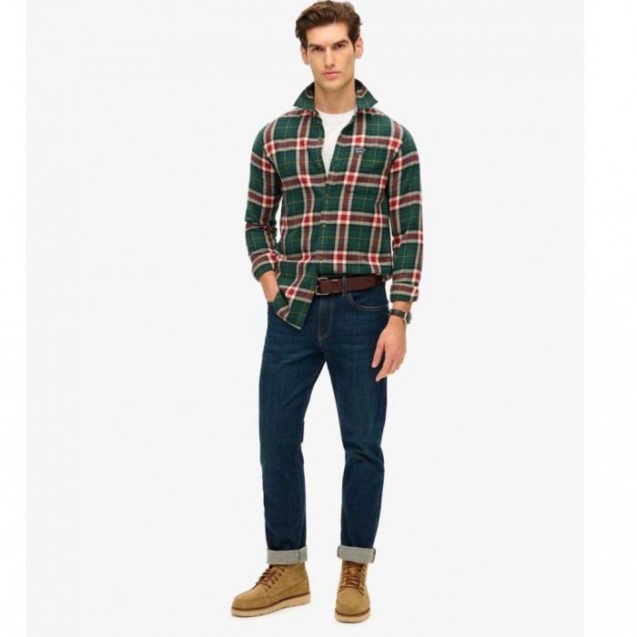 SUPERDRY Organic Cotton Lumberjack Check Shirt GREEN 1