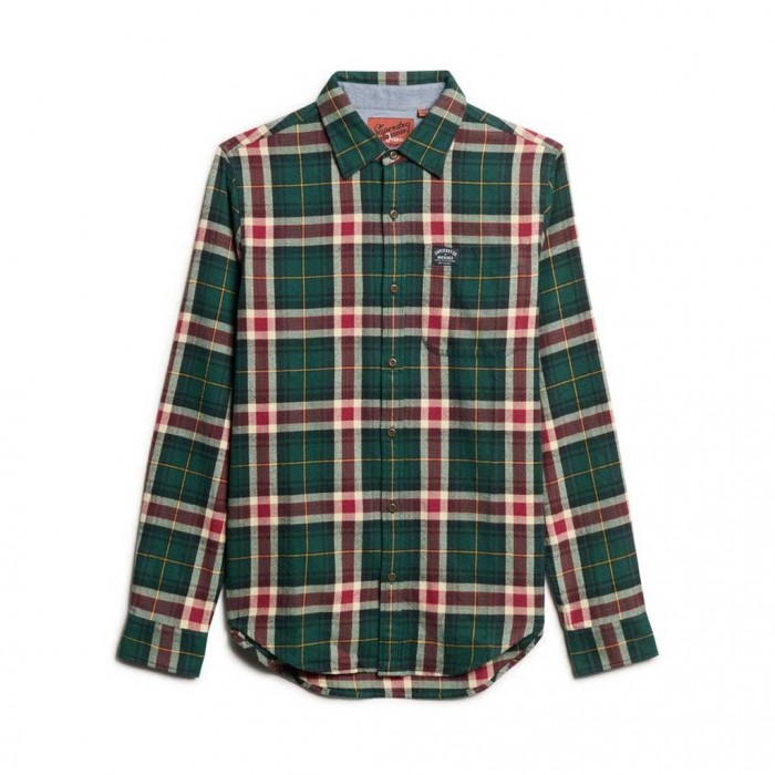 SUPERDRY Organic Cotton Lumberjack Check Shirt GREEN 1