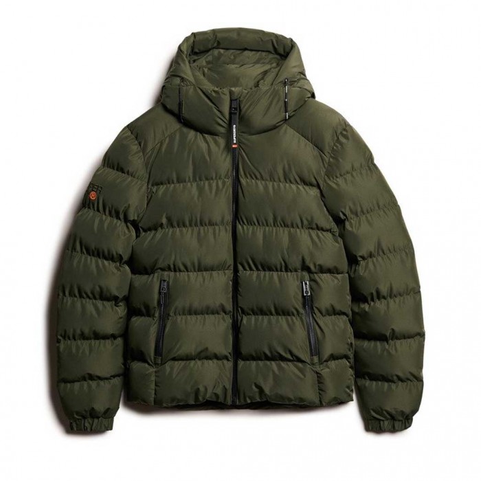 SUPERDRY Hooded Sports Puffer Jacket GREEN