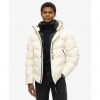 SUPERDRY Hooded City Graphic Puffer Jacket WHITE