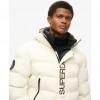 SUPERDRY Hooded City Graphic Puffer Jacket WHITE