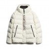 SUPERDRY Hooded City Graphic Puffer Jacket WHITE