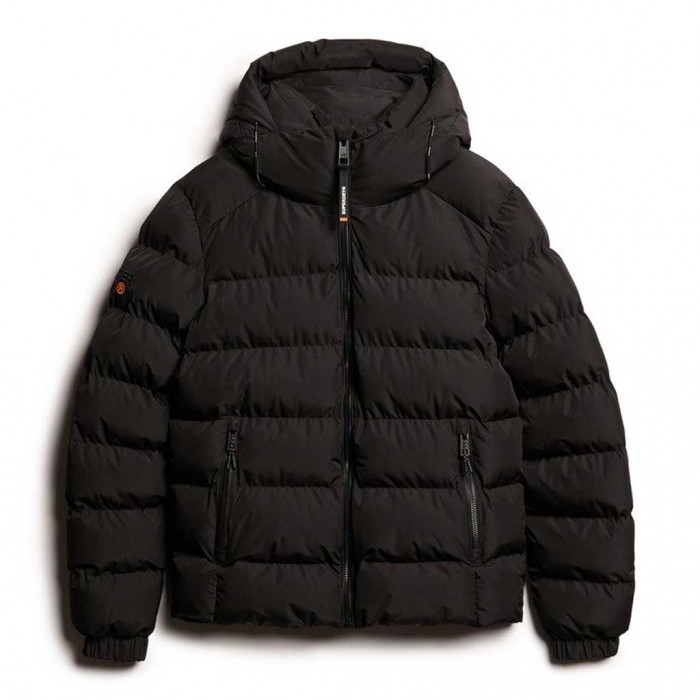 SUPERDRY Hooded Sports Puffer Jacket BLACK