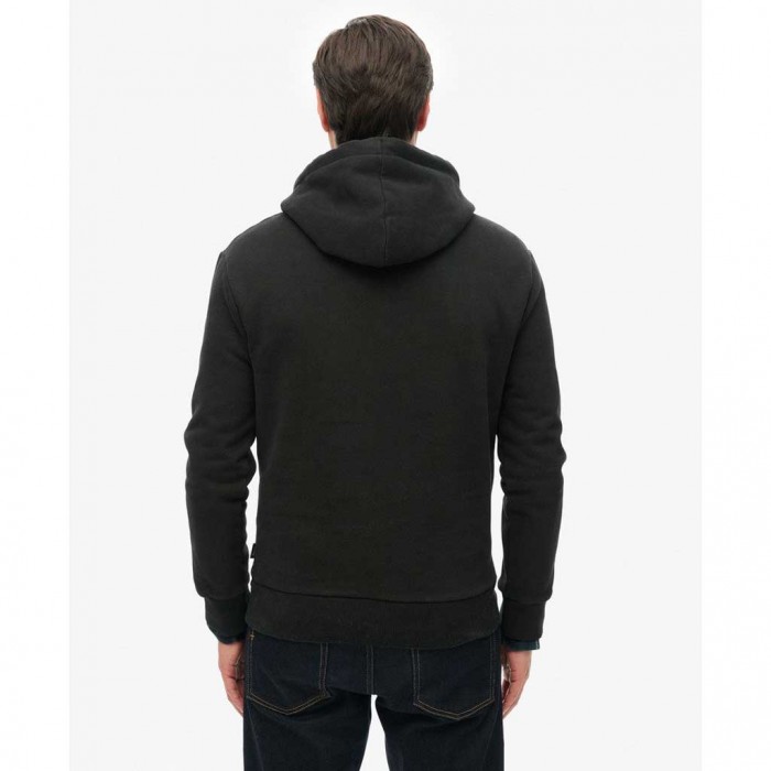 SUPERDRY Embossed Graphic Hoodie BLACK