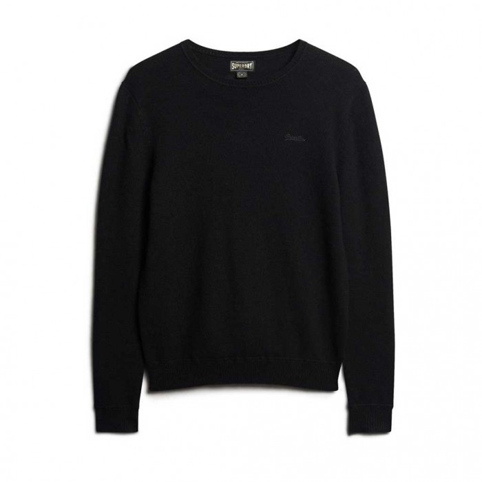 SUPERDRY Essential Slim Fit Crew Jumper BLACK