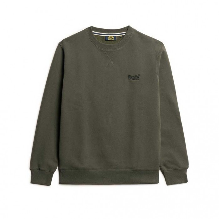 SUPERDRY Essential Logo Crew Sweatshirt Dark Grey Green