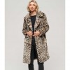 SUPERDRY Vintage Long Faux Fur Coat ANIMAL