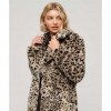 SUPERDRY Vintage Long Faux Fur Coat ANIMAL