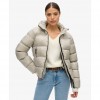 SUPERDRY Hooded Luxe Sports Puffer Jacket BEIGE