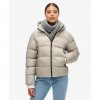 SUPERDRY Hooded Luxe Sports Puffer Jacket BEIGE