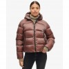 SUPERDRY Hooded Luxe Sports Puffer Jacket SPICE BROWN