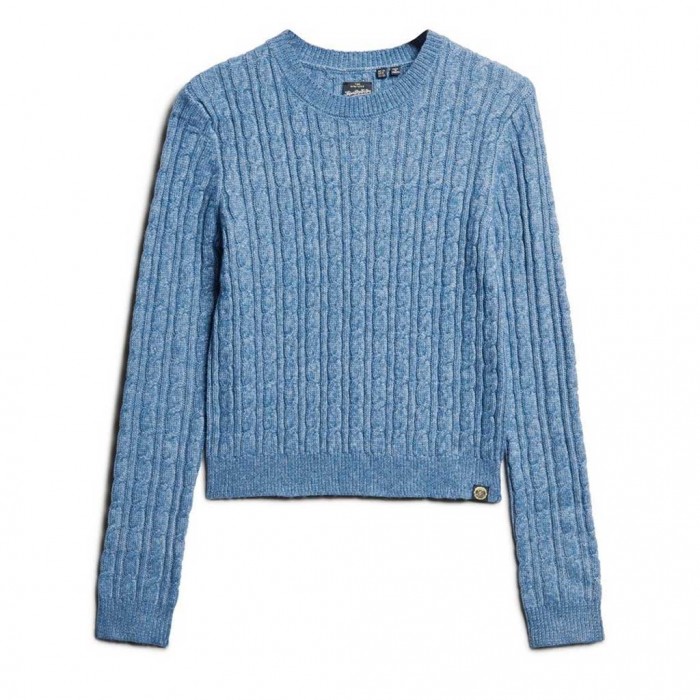 SUPERDRY Fitted Cable Crew Neck Jumper SIEL