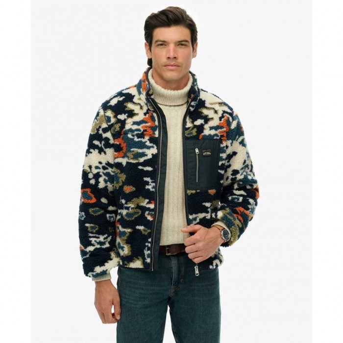 SUPERDRY Ovin Sweatshirt Fleece with Hood Lichen Print