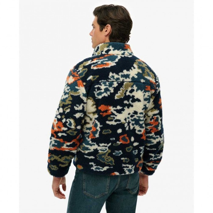 SUPERDRY Ovin Sweatshirt Fleece with Hood Lichen Print