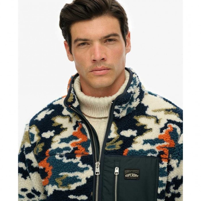 SUPERDRY Ovin Sweatshirt Fleece with Hood Lichen Print