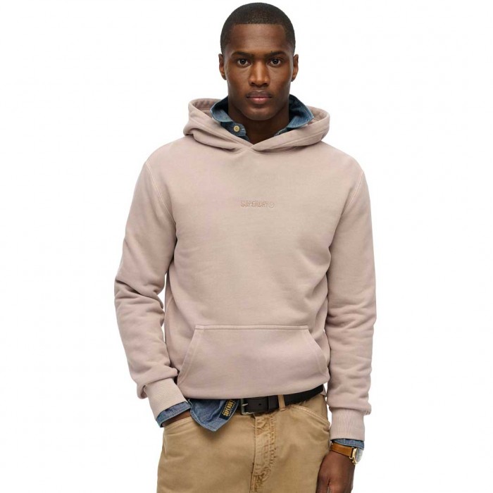 SUPERDRY MAN MICRO LOGO HOODIE BEIGE