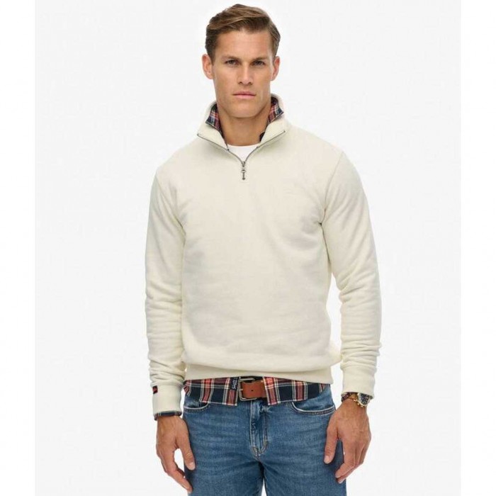 SUPERDRY Essential Logo Half Zip WHITE