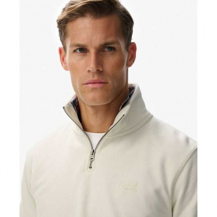 SUPERDRY Essential Logo Half Zip WHITE