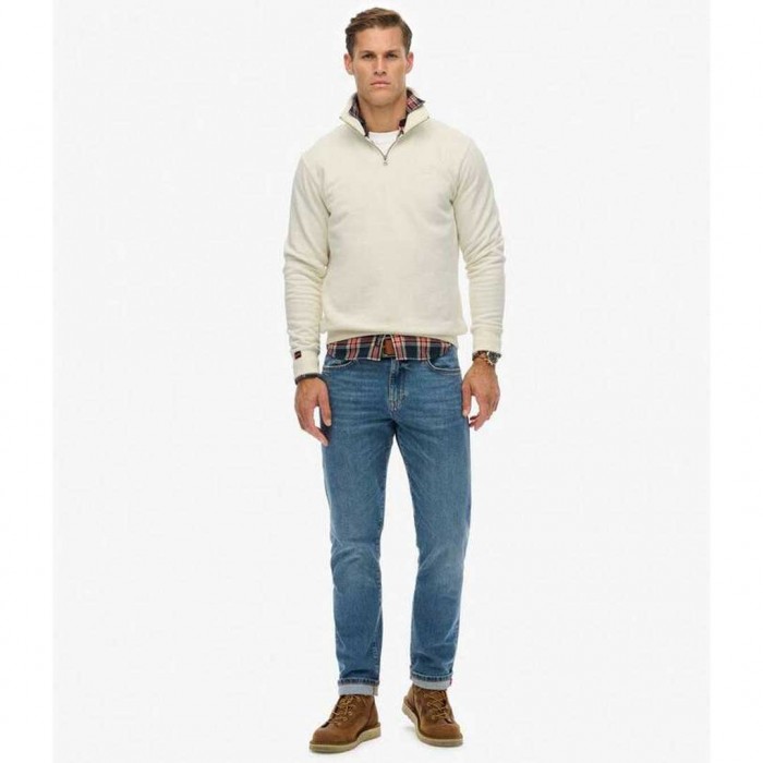 SUPERDRY Essential Logo Half Zip WHITE