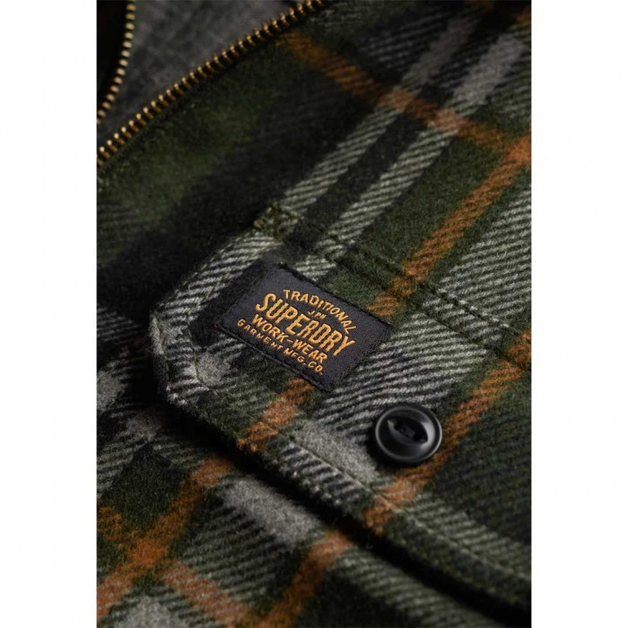 SUPERDRY Wool Miler Zip Overshirt GREEN