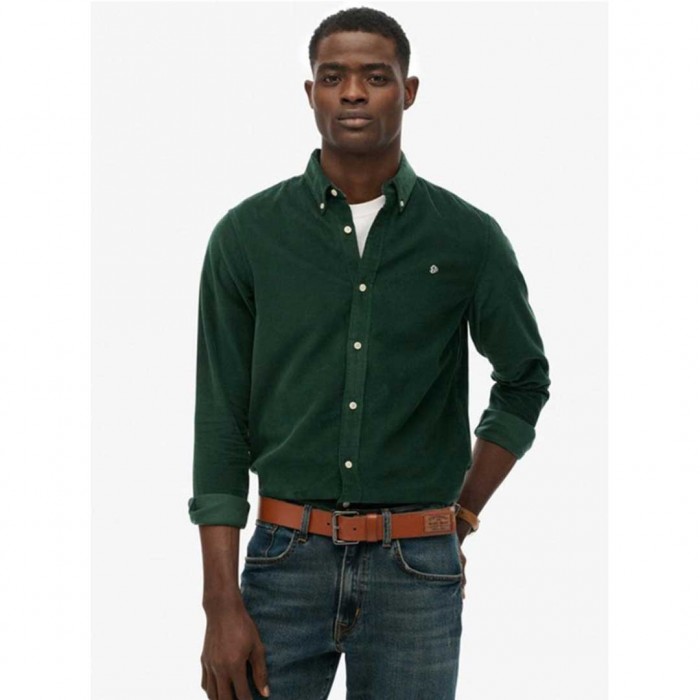 SUPERDRY Classic Needle Cord Shirt GREEN
